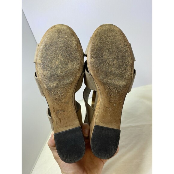 Vince Gwyn Leather Slingback Wooden Wedge Strappy Sandals women’s size 8 - Picture 5 of 9